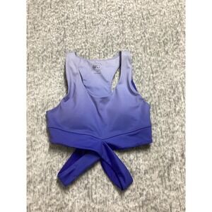 Nylora Purple Ombre Wrap Waist Racerback Sports Bra XS Lavender Violet Training